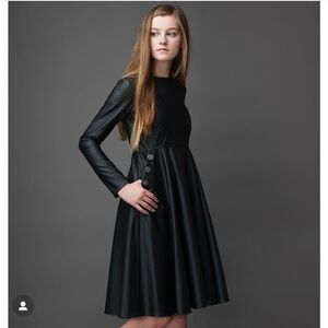 Zaikamoya leather fit and flare dress
